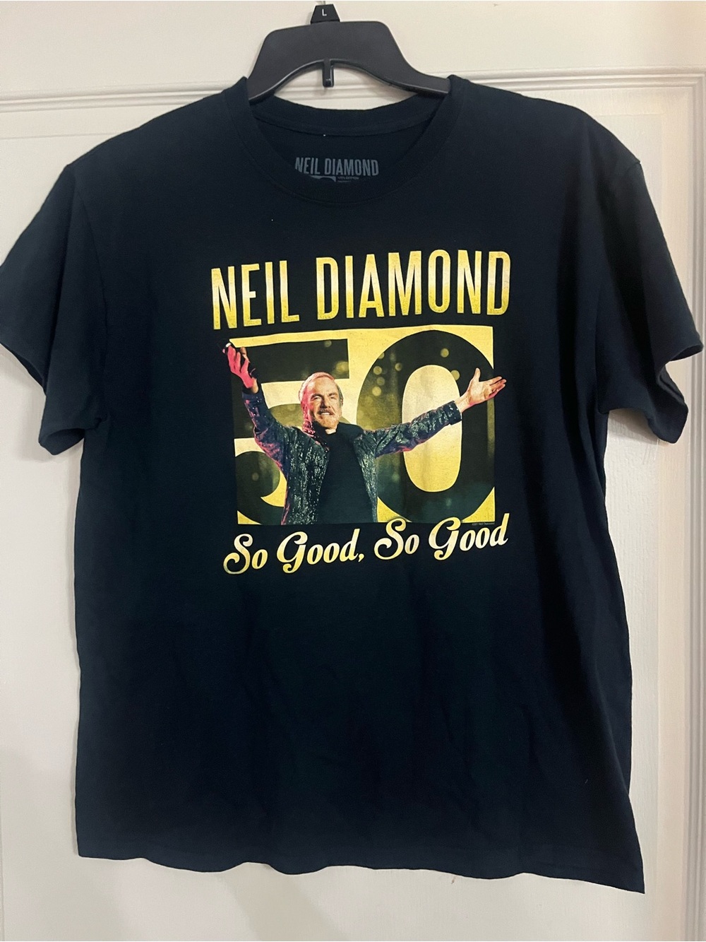 Neil Diamond Tour Graphic Tee - Black with Yellow Print